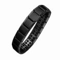 thumbnail image 4 of Pulsera de acero de titanio negro para el cuidado de la salud, pulsera clásica de acero de titanio con iones negativos ajustables para mujeres y hombres, 4 of 5