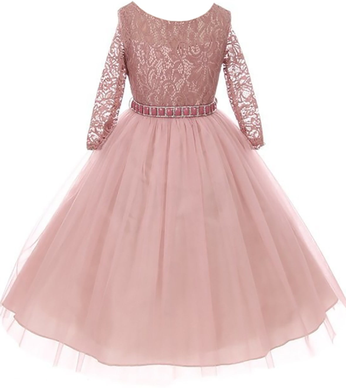 Mauve Lace Top Rhinestone Tulle Flower Girl Dress Size 12 in Nepal at NPR 20524 Rating 4