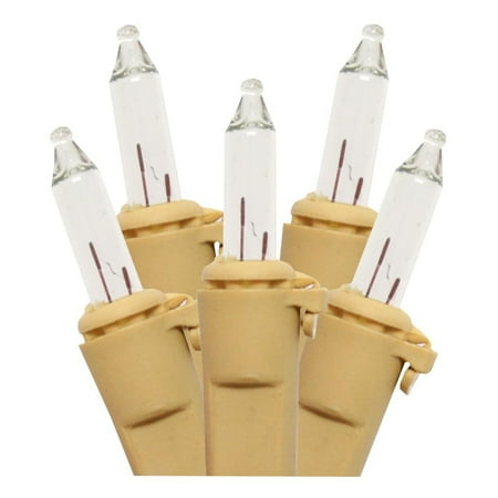Brite Star 96833 - 50 Light Brown Wire Clear Miniature Light Christmas Light String Set