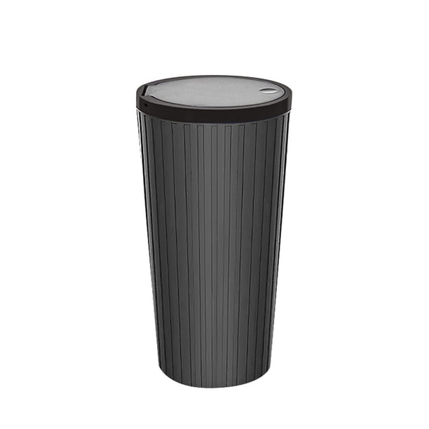 Pisexur Accesorios para coches, Electrónica para cochesCubo de basura pequeño para coche, de 550 ml, fácil de limpiar, con tapa de apertura con un solo clic, minicaja de almacenamiento para taza de c