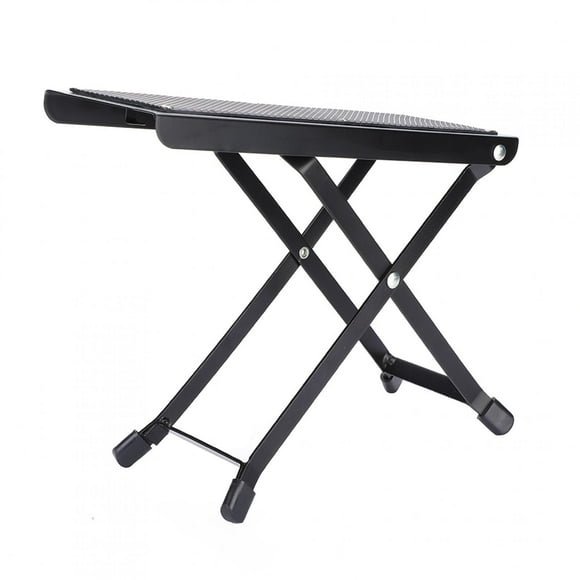 Guitar Foot Stool, Folding 4 Positions Anti Slip Adjustable Metal Guitar Foot Rest Stool Pedal Stand