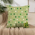 thumbnail image 6 of Moocorvic St Patricks Day Pillow Cover 18X18 Black White Plaid Bow Print Farmhouse Holiday Spring Pillow Case Decorations for Home Sofa Couch (Green), 6 of 8