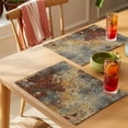 thumbnail image 4 of Brown Gray Placemats Set of 6 Rustic Abstract Gradient Mottled Texture Place Mats Indoor Wipeable Table Mats Washable Cloth Dining Table Placemats for Kitchen Holiday Party Home Decor 13x19 Inch, 4 of 9
