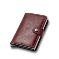 thumbnail image 1 of Fashion Business Carbon Fiber Credit Card Holder Wallet Men Rfid Metal Thin Pop Up Minimalist Wallet Small Purse Metal Wallet Red, 1 of 6