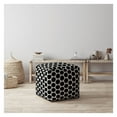thumbnail image 2 of HomeRoots 518413 17 x 17 x 1 in. Black Cotton Polka Dots Pouf Cover, 2 of 5