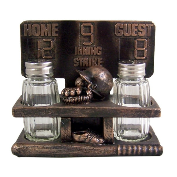 Vintage Nostalgic Bronze Baseball Scoreboard Salt And Pepper Shakers