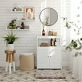 thumbnail image 6 of Bathroom Storage Floor Cabinet Free Standing with Double Shutter Doors and Adjustable Shelf White, 6 of 7