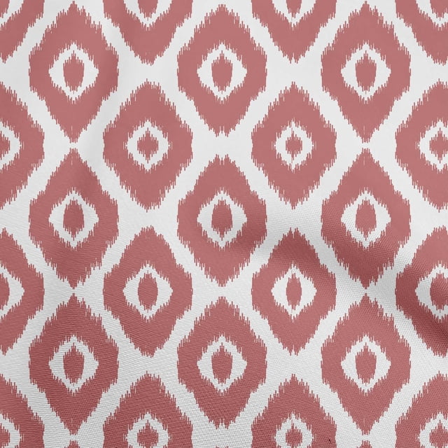 oneOone Cotton Poplin Pink Fabric Asian Ikat Craft Projects Decor Fabric Printed By The Yard 42 Inch Wide