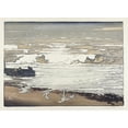 thumbnail image 3 of Auguste Louis Lepère 14x11 Black Modern Framed Museum Art Print Titled - Breaking Waves, September Tide (1901), 3 of 5