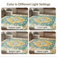 thumbnail image 7 of ODIKA 9'x12' Washable Area Rug Non-Slip, Chair-Friendly Mid Century Geometric Vintage Faded Hallway Teal Oushak Coastalbeach for Dining Room, Basement, Large Office, 7 of 7