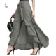 thumbnail image 3 of Pantalones De Pierna Ancha Qarigey Con Volantes Para Mujer Gris L, 3 of 6