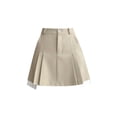 thumbnail image 2 of High Waist Pleated Skirt Women Summer Preppy Style A Line Mini Skirts Contrast Color Woman Irregular Short Skirts Female-Grey-S, 2 of 7