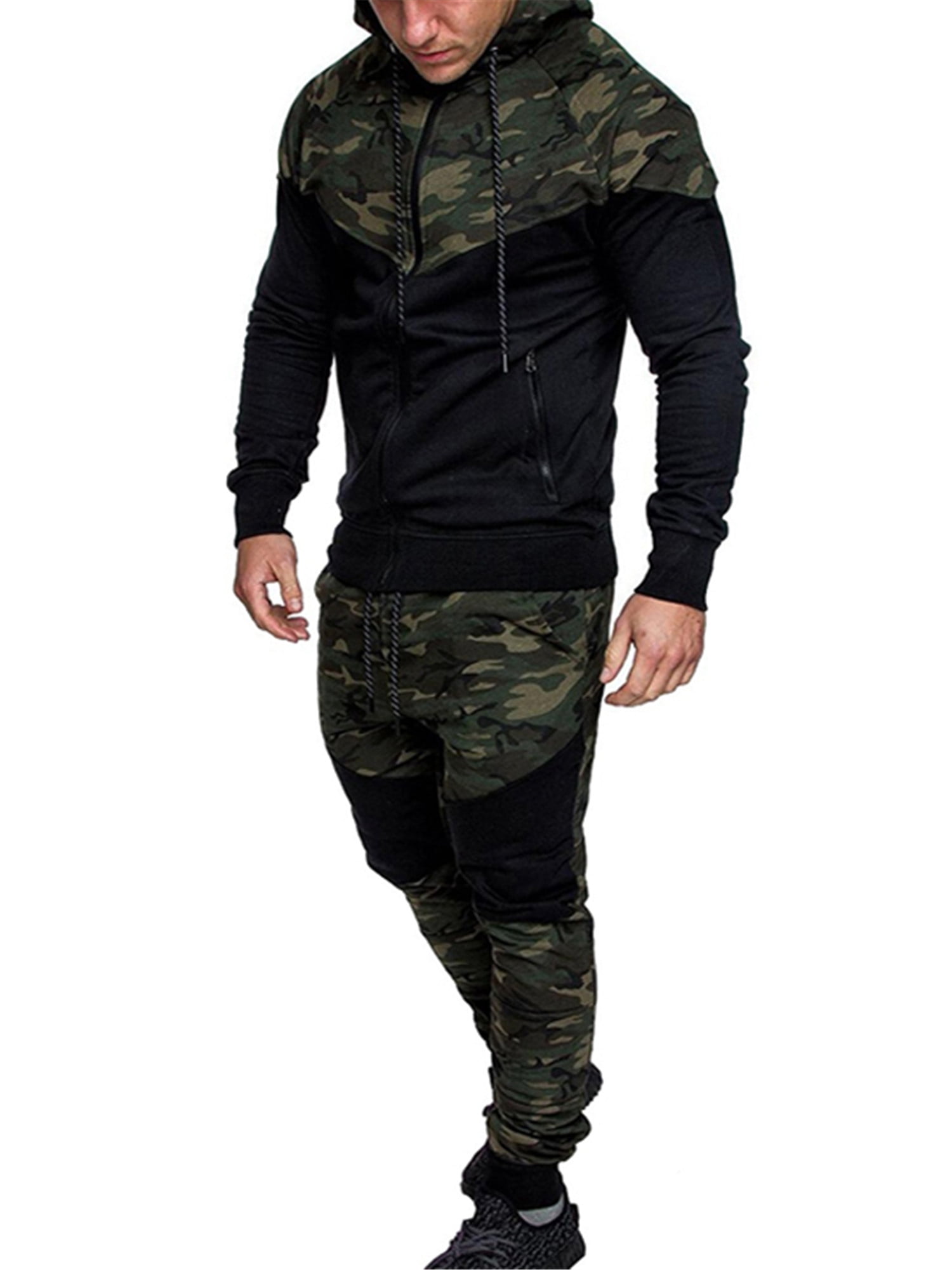 Camouflage Tracksuit Camo Mens Joggers Hoody Fishing Hunting Shooting Real Tree