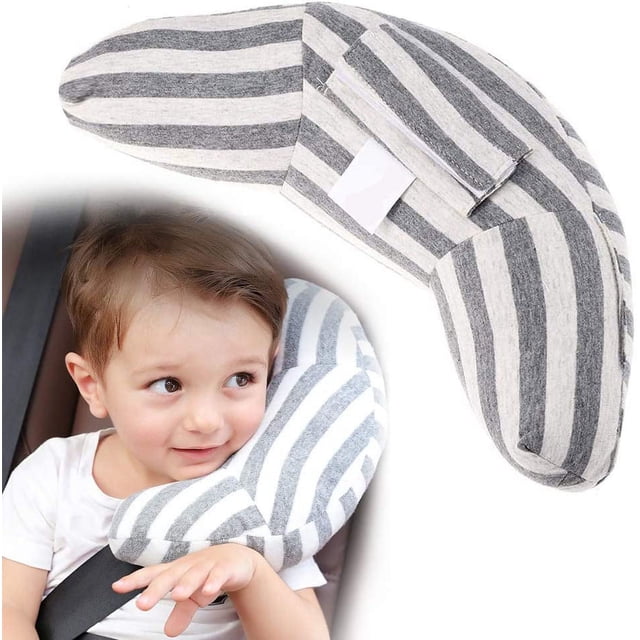 Cojín para asiento de coche para niños - Adaptador para coche Cojín para niños Almohada para el cuello Reposacabezas Hombreras Protector para cinturón de seguridad Extraíble Lavable y práctico