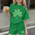 thumbnail image 2 of Girls Clothes Size 10 Girls Summer Outfits 2 Piece Sets Casua Children's St. Patrick's Day Printed Short Sleeve Round-Neck Blouses Two-Piece Set for Kids（4-16 Years）, 2 of 6