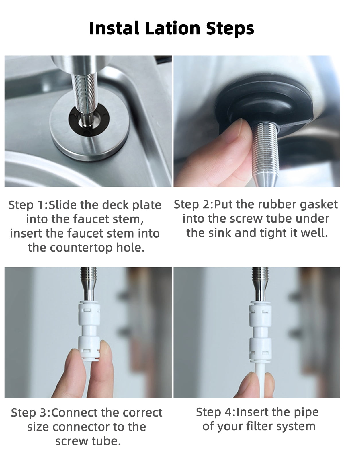 Drinking Water Faucet,Easy to Install Lead-Free Sink RO Faucet,Water Filter Faucet for Kitchen Bar Sink,Brushed Nickel SUS304 Reverse Osmosis Faucet
