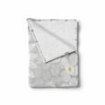 thumbnail image 2 of Grey and Yellow Soft Flannel Fleece Throw Blanket, Hawaiian Island Flowers on Abstract Animal Print Theme Backdrop, Cozy Plush for Indoor and Outdoor Use, 50" x 70", White and Pale Grey, by Ambesonne, 2 of 6