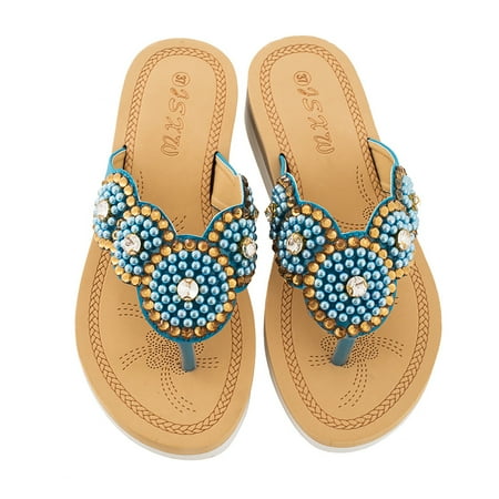 

Summer Slippers For Women Beach Accesseories Flip Flops For Women Women S New Flower Pearl Sandals Foreign Trade Large Size Sandals Swimming Pool Accessories Mens Women Slippers