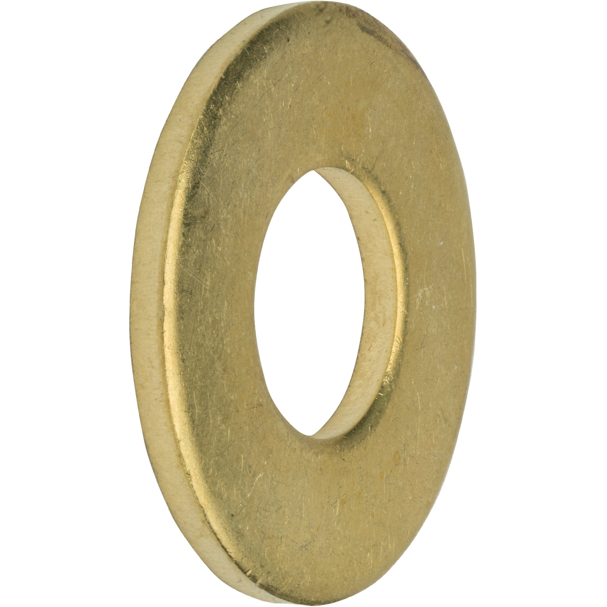 3/8" Solid Brass Flat Washers, Commercial Standard, Grade 360, Plain Finish, Quantity 50