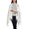 thumbnail image 2 of Rateoe Tulips Flowers Women's Traditional Scarf Wrap Tassel Shawl Fringes Neck Head Shawl Retro Scarf, 2 of 8