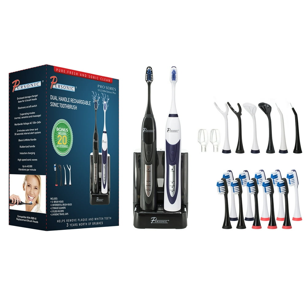 Pursonic Dual Handle Ultra High Powered Sonic Electric Toothbrush with