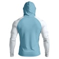 thumbnail image 6 of Men's UPF 50+ Sun Hoodie Long Sleeve Hooded Fishing Shirt Solid Pullover Cooling Ice Silk Breathable Quick-Dry Moisture Wicking 4-Way Stretch for Commute Fishing Hiking Sky Blue XL, 6 of 7