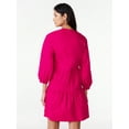 thumbnail image 3 of Free Assembly Women's Tiered Mini Dress with Long Sleeves, Sizes XS-XXL, 3 of 7