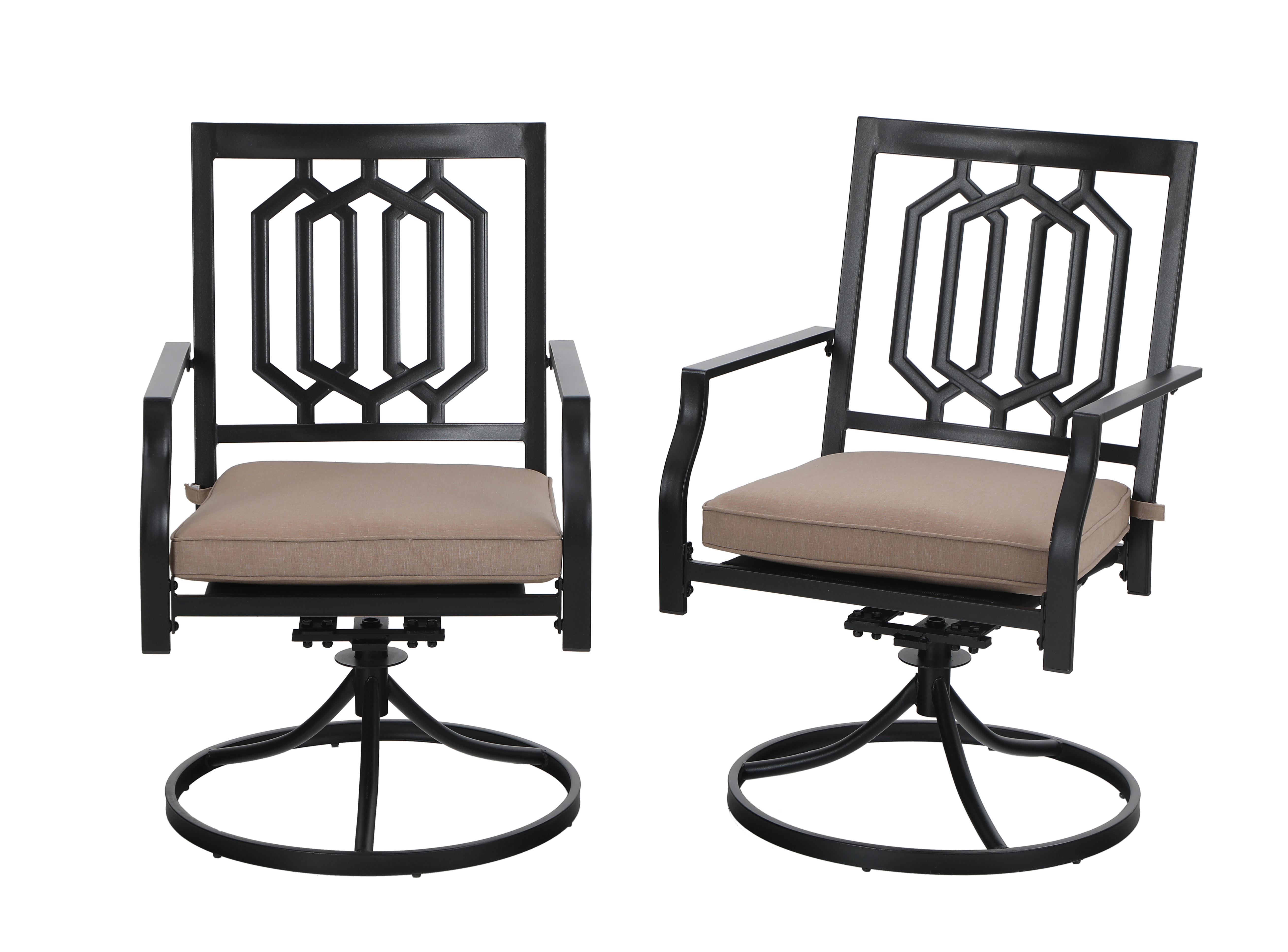MF Studio Outdoor Metal Swivel Chairs Set of 2 Patio Dining Rocker