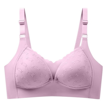 SMihono Breastfeeding Bras for Women Nursing Maternity Sleep Bra Trendy Pregnancy Underwear Front Closure Nursing Bras (Purple L )
