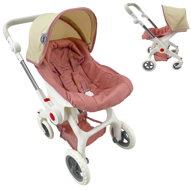 Carriola para muñeca con mango reversible plegable donna 12882 rosa ibaby rosa
