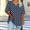 Blue, variant on Blczomt Plus Size Women's Tops Short Sleeve Loose Fit Tee V Neck Polka Dot White Womens Blouses Dressy Casual