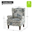 thumbnail image 4 of Upholstered Armchair Soft Wingback Accent Chair Turned Legs Home Living Room Bedroom Foam Blue, 4 of 8