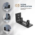 thumbnail image 2 of Sliding Barn Door Bottom Floor Guide, Adjustable Roller, Wall Mount System, Flush Flat Bottom Design, 2 Assembly Configuration Options, Fits All Door Sizes, Black, 2 of 5