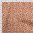 thumbnail image 4 of Soimoi Floral Print, Velvet Fabric, Decor Sewing Fabric by The Yard 54 Inch Wide,Decorative Fabric for Upholstery and Home Accents, White & Orange, 4 of 5