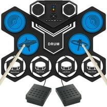 Electric Drum Set, 9 Drums Portable Practice Pad, Electronic Drum Kit with Built in Speakers, Drum Sticks, Headphone Out Jack, Christmas Birthday Gifts for Kids/Adults