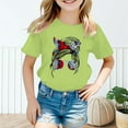 thumbnail image 3 of T Shirts for Girls 8-10 Letter Print Cotton Short Sleeve T Shirts Crew Neck Tee Shirt T-Shirts Infant To Big Kid 11-12 Years（Light Green）, 3 of 5