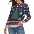 thumbnail image 2 of Knitted Christmas Deer Snow Women's Turtleneck Sweater Long Sleeve Ribbed Fitted Turtle Neck Casual Fall Winter Collection Top L, 2 of 4