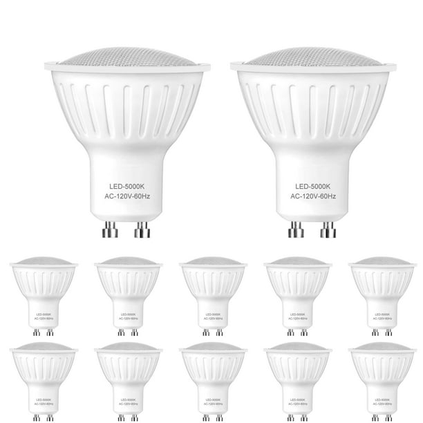 WELLHOME LED GU10 60W Replacement Spot Light Bulb, Dimmable GU10 Base, 5000K Daylight, 120°Beam Angle, 650Lm, 120V, 12-Pack - Walmart.com