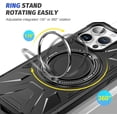 thumbnail image 4 of Rotatable  Ring Case for iPhone 13 Pro,Compatible with MagSafe with 360° Ring Stand Shockproof Phone Cover Case for iPhone 13 Pro Black, 4 of 12