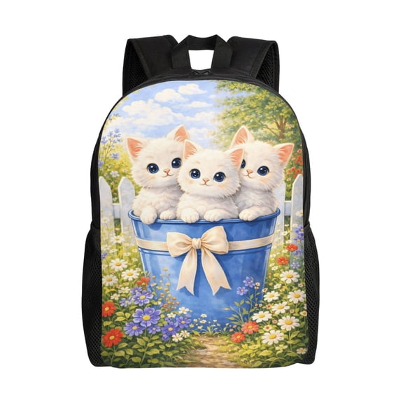 Kittens Cat Backpack Full Front Print Travel Laptop Bag for Men and Women