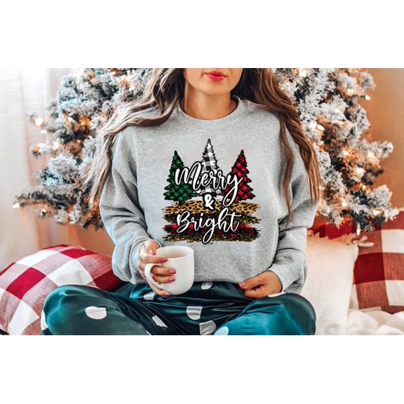 Velto Happy Holiday Sweatshirt,Womens Happy Holiday Sweatshirt,Happy Holiday Sweatshirts for Women,Happy Holiday Women,Happy Holiday Sweatshirt,Merry and Bright All Size S-5XL