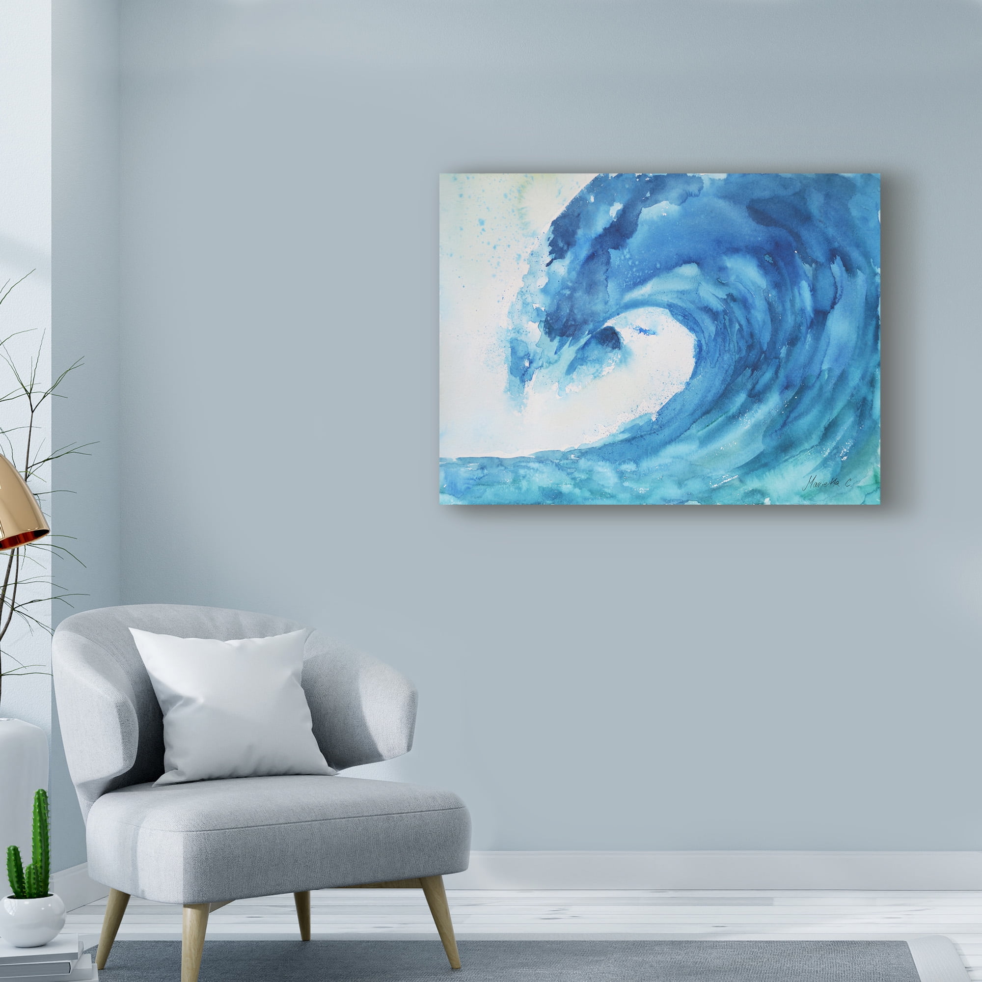 Trademark Fine Art 'Wave Nautical 1' Canvas Art by Marietta Cohen Art And Design