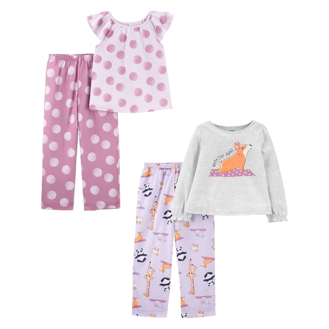Pijama Simple Joys de Carter's Girls, 4 piezas, con animales del bosque