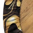 thumbnail image 5 of Ambesonne Abstract Fitted Round Tablecloth, Oriental Influenced Swirls, 56"- 60" Diameter, Pastel Brown and Dark Brown, 5 of 5
