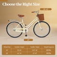thumbnail image 3 of Gymax 26-Inch Beach Cruiser Bike w/Adjustable Seat Woven Basket & Rear Rack Beige, 3 of 9