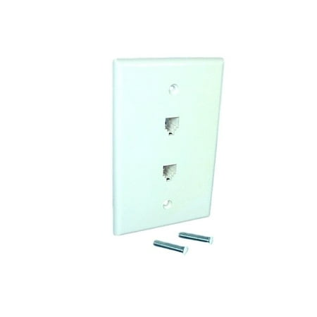 Duplex Phone Jack Wall Plates - Leviton 40544-W White Midway Duplex 6P4C Telephone Jack Wallplate