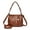 Brown, variant on Layered Shoulder Tote 10.63x8.46x3.74in Artificial Leather Multi Compartment Handbag Structured Satchel Large Capacity Purse Casual Work Bag Organized Essential Crossbody