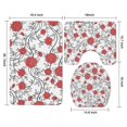 thumbnail image 3 of Pioneer Flower Floral Print Pattern Bathroom Rugs Sets 3 Piece,Toilet Cover Set,Absorbent Non Slip Bathroom Mats Sets with U-Shaped Contour Rug Toilet Rug Set, 3 of 5