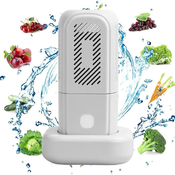 OADUKQ Fruit and Vegetable Purifier, 10W 169.07 Fl Oz Capacity Cordless Water, Kitchen Countertop Use and Family Meal Prep, White