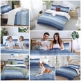 thumbnail image 6 of Navy Blue Ombre Bedding 3 Piece Duvet Cover Set California King, Gradient Navy Blue Woods Farmhouse Soft Microfiber Comforter Cover with Zipper Closure & Pillowcases, FadeResistant Quilt Cover, 6 of 9